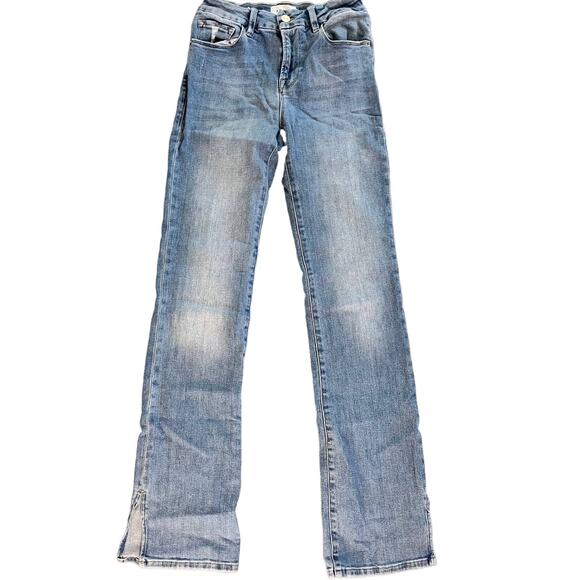 FRAME Le Mini Boot Slit cut light denim jeans womens size 26 pants straight leg - Picture 1 of 6